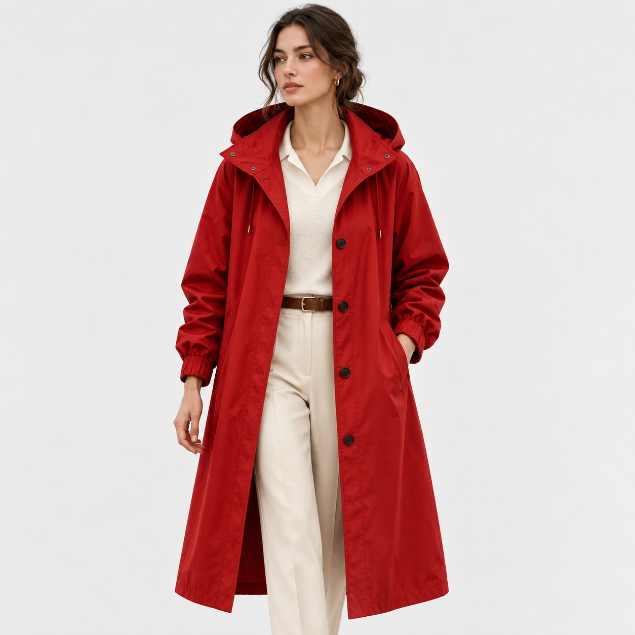 Hooded Windbreaker Rain Jacket, Water Resistant Coat