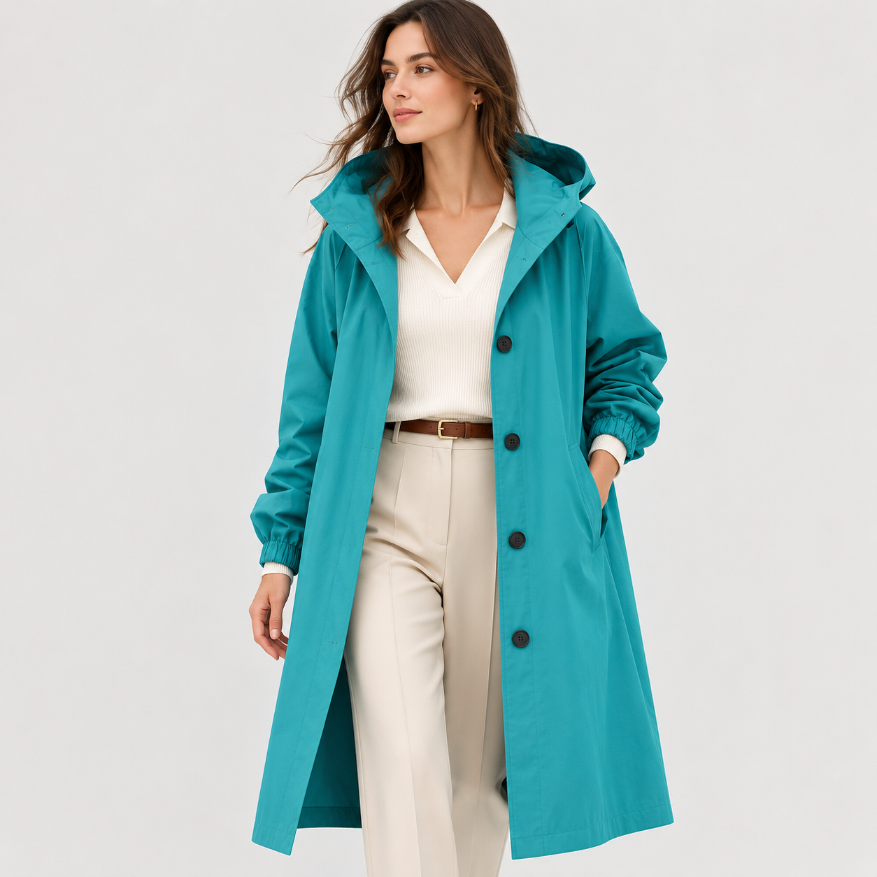 Hooded Windbreaker Rain Jacket, Water Resistant Coat
