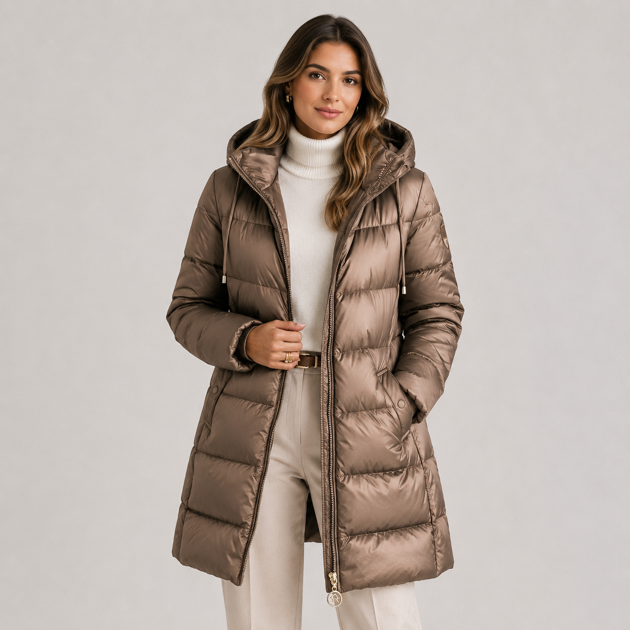 Hooded Puffer Jacket, Insulated Quilted Winter Coat