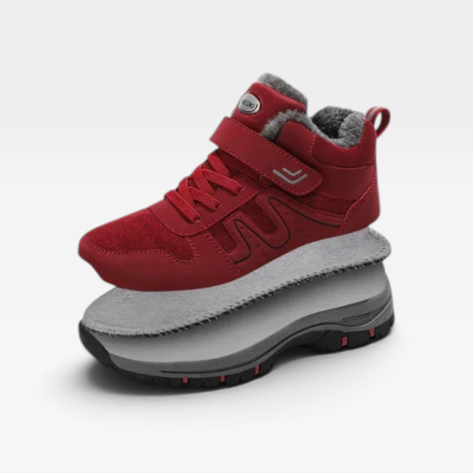 Fur Lined Winter Boots, Water Resistant Velcro Strap