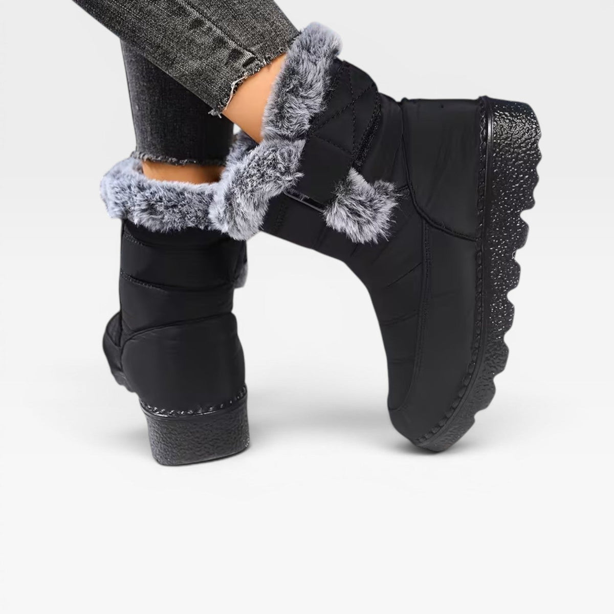 Quilted Snow Boots, Faux Fur Lined Lug Sole Winter Boot