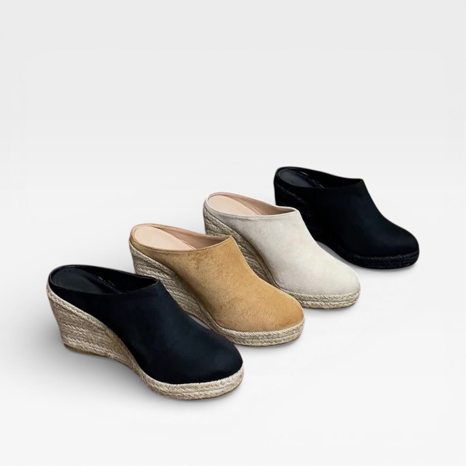 Velvet Wedge Espadrilles, Rope Sole Summer Sandals