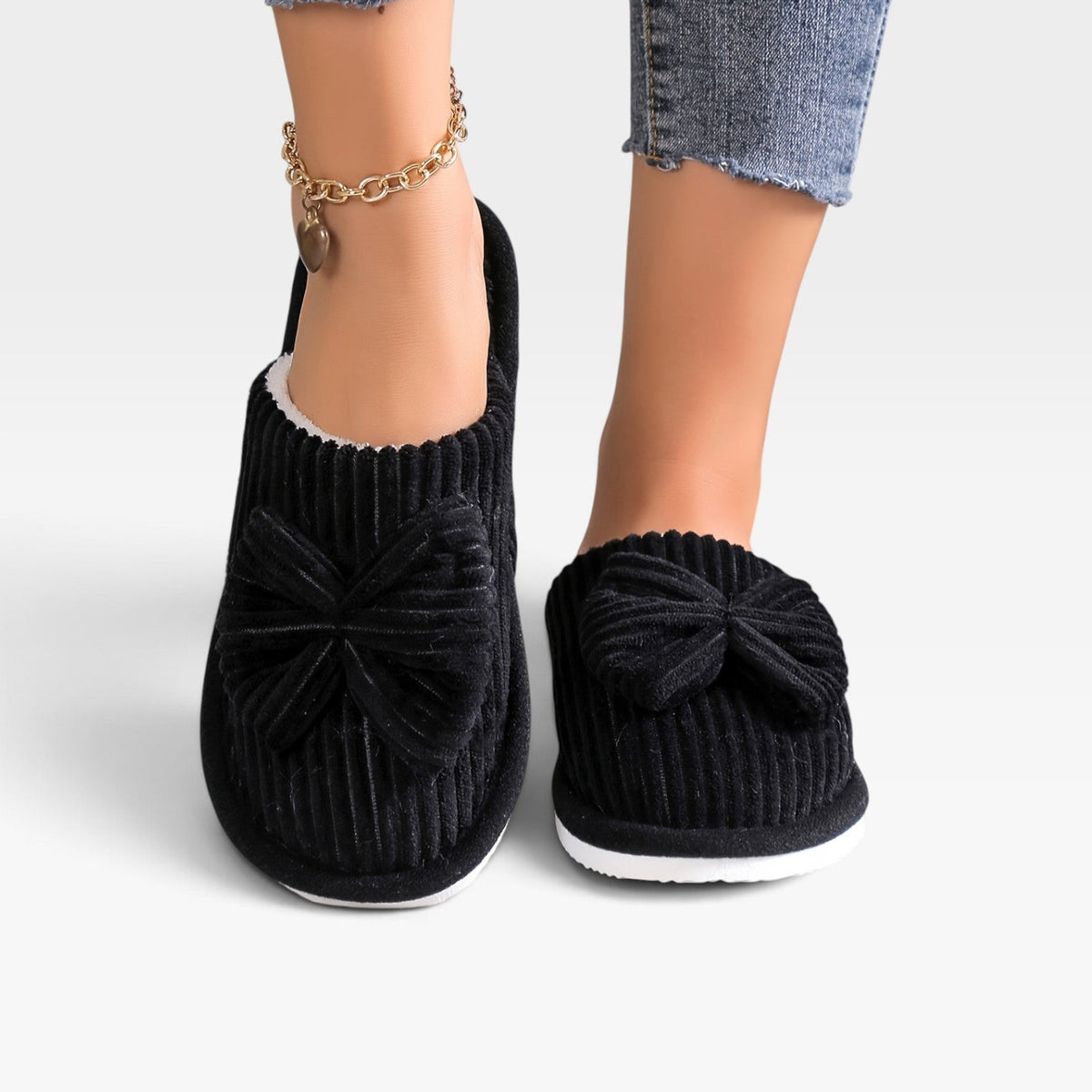 Fleece Lined House Slippers, Cushioned Slip On Shoe