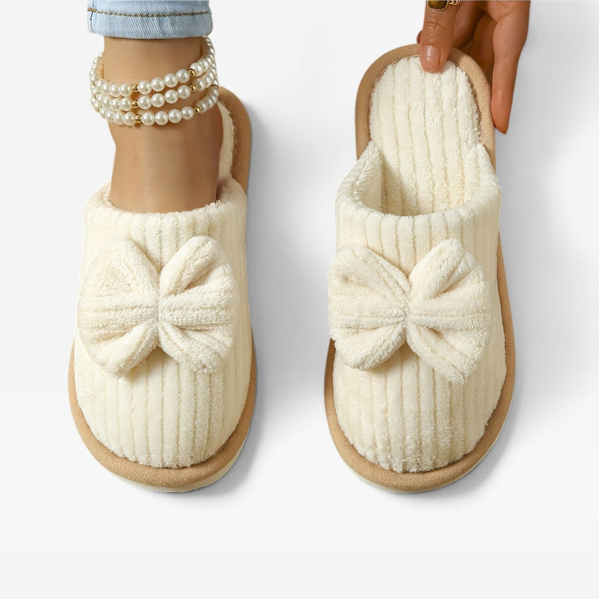 Fleece Lined House Slippers, Cushioned Slip On Shoe