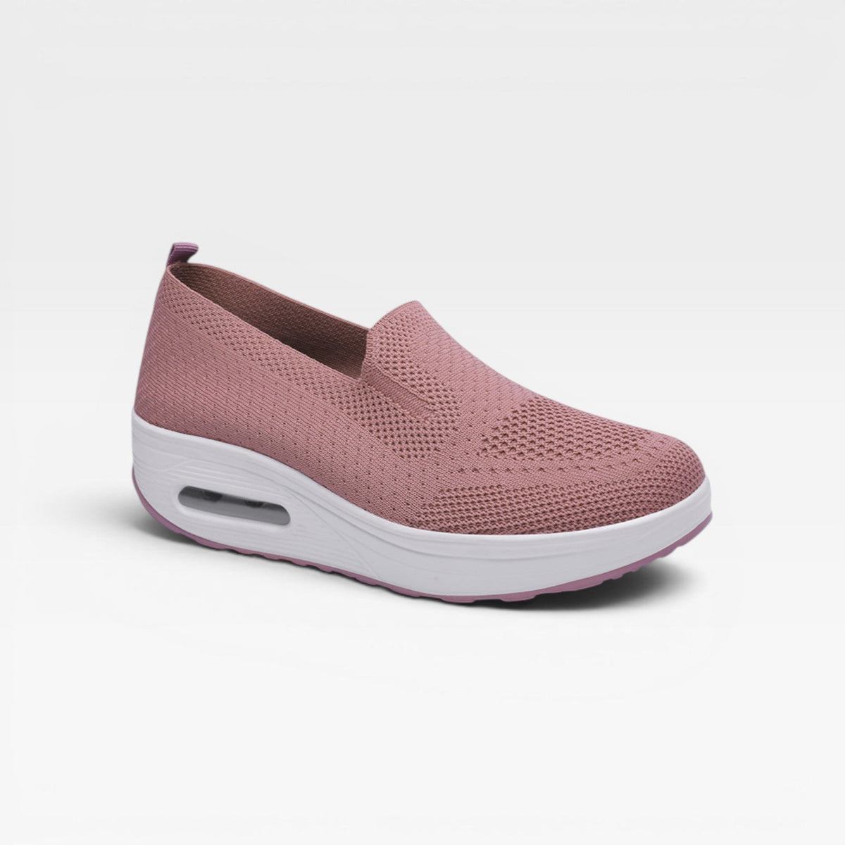 Air Cushion Platform Trainers, Breathable Knit Slip Ons