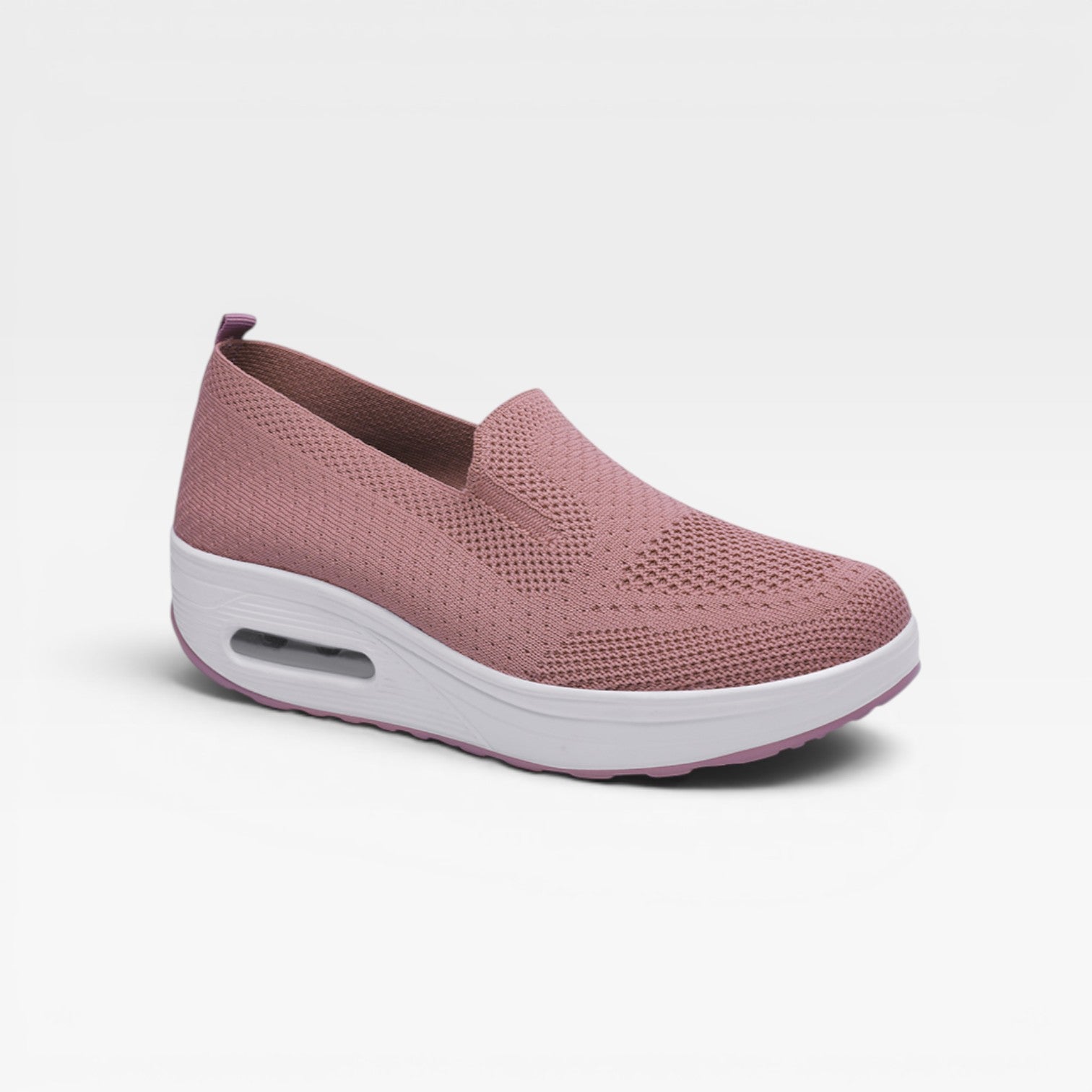 Air Cushion Platform Trainers, Breathable Knit Slip Ons