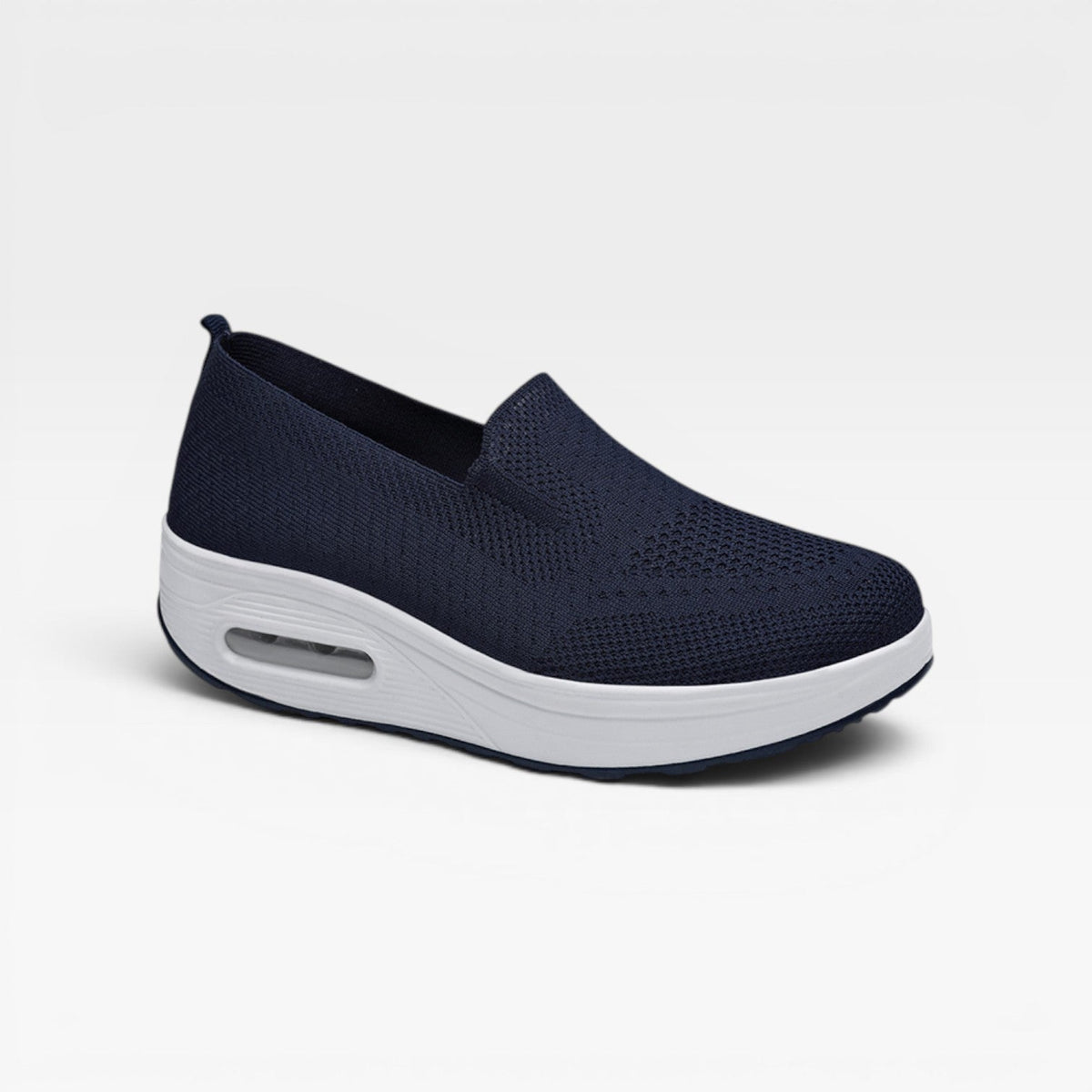 Air Cushion Platform Trainers, Breathable Knit Slip Ons