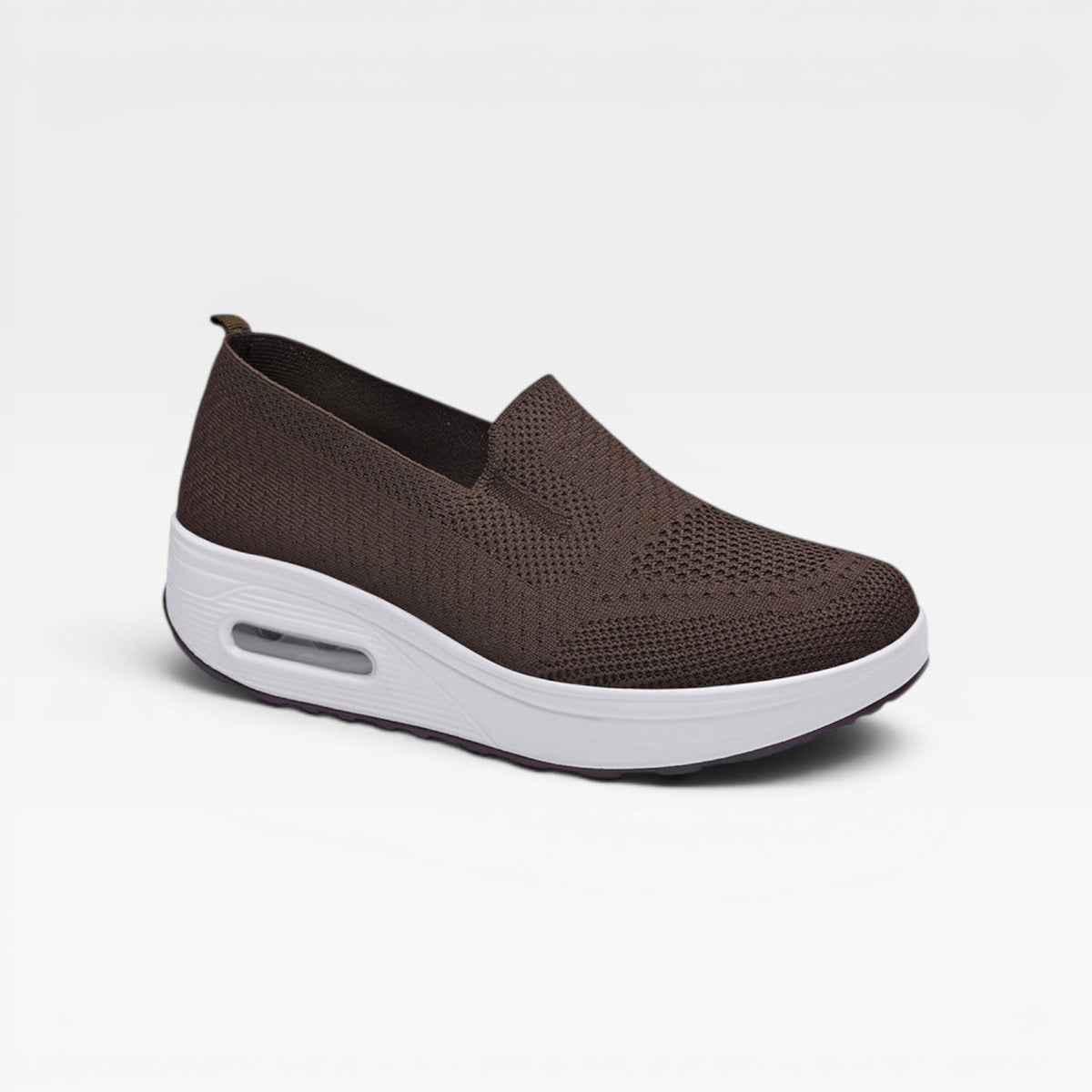Air Cushion Platform Trainers, Breathable Knit Slip Ons