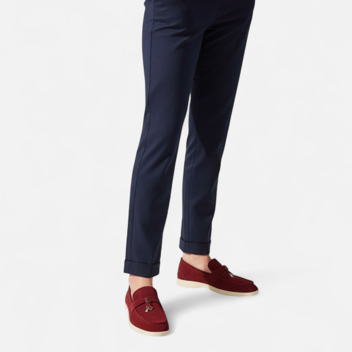 Suede Loafers with Cushioned Insole, Slip-On Shoes