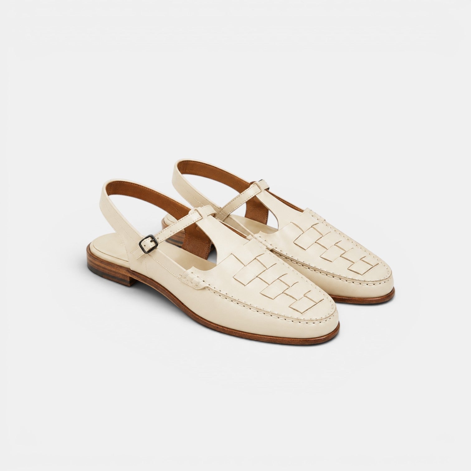 Leather Cross-Strap Sandals, Lightweight Summer Flats