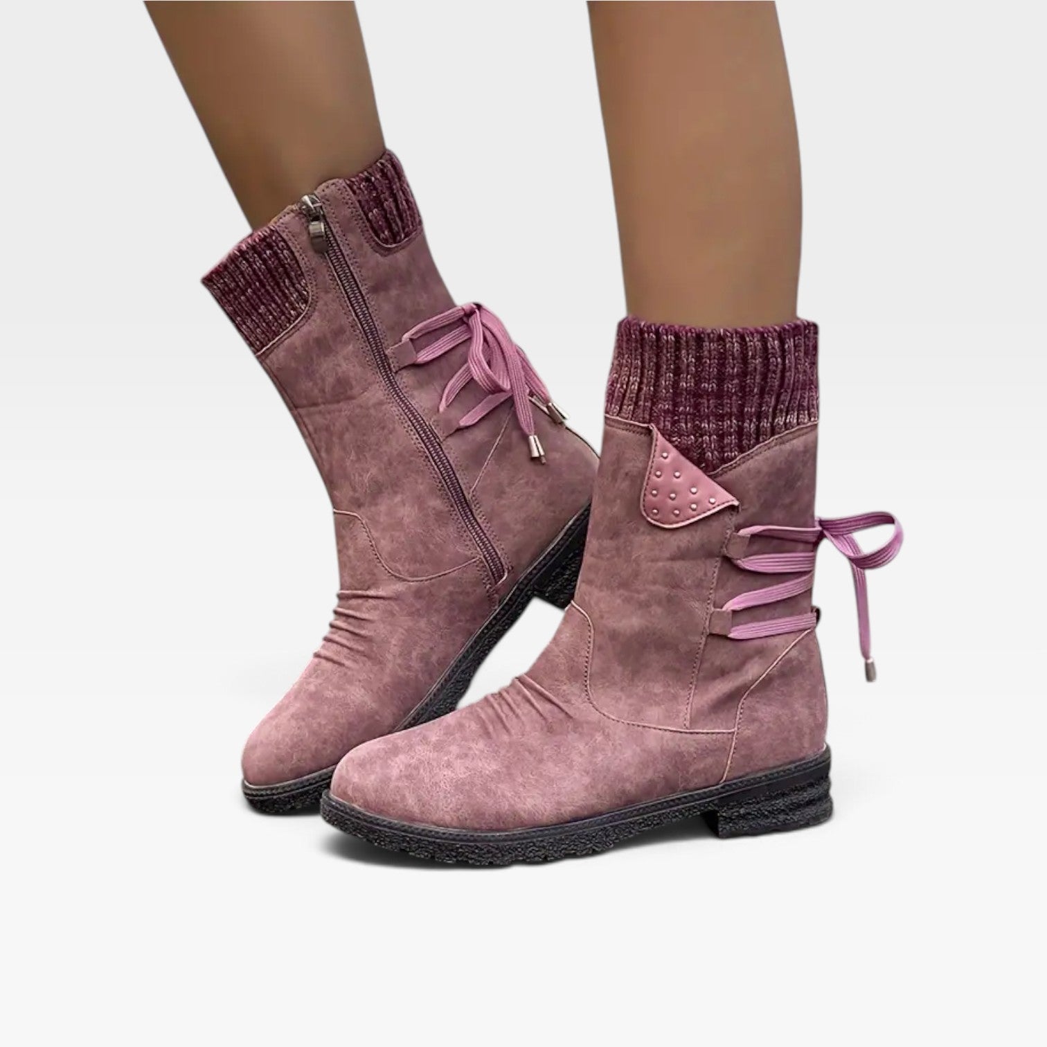Fleece Lined Winter Boots, Weatherproof Grippy Sole