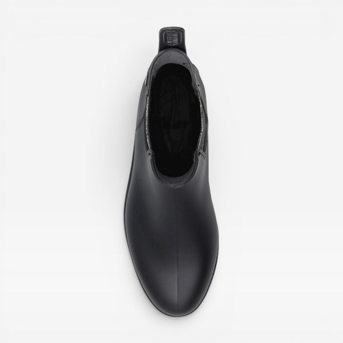 Waterproof Chelsea Rain Boots, Glossy Block Heel Style