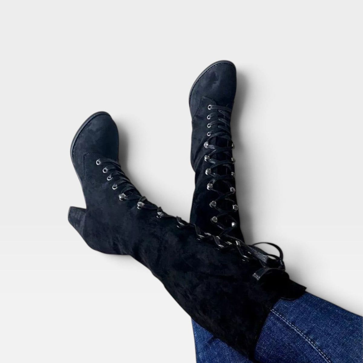 Lace Up Block Heel Ankle Boots, Versatile Day to Night