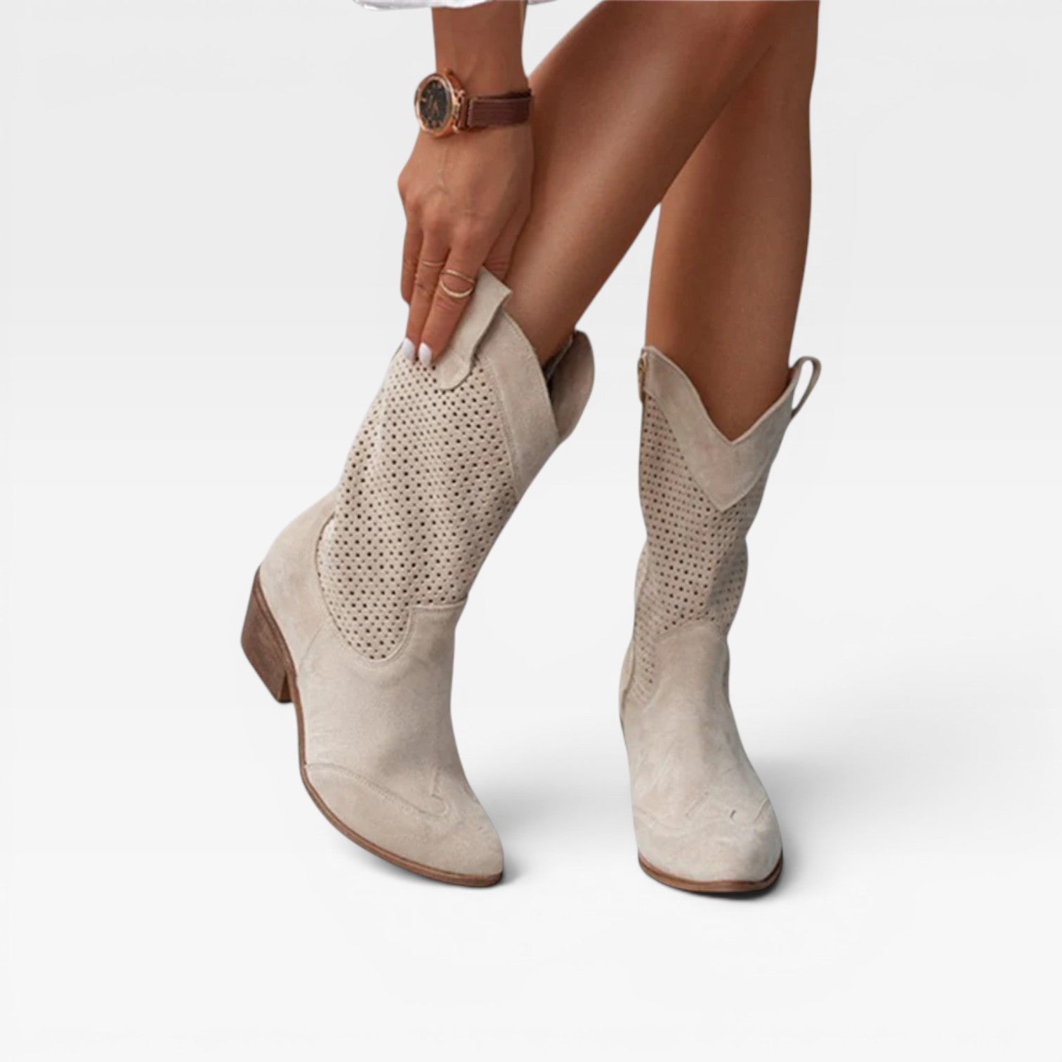Perforated Western Boots, Breathable Summer Cowboy