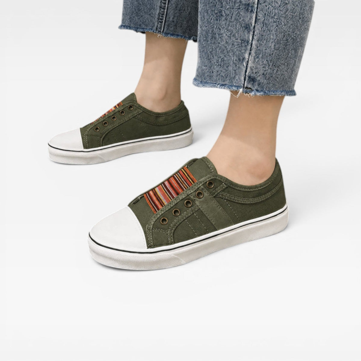 Slip On Trainers, Breathable Cushioned Laceless Sneakers