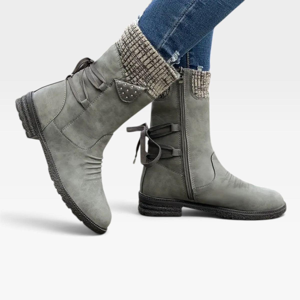 Fleece Lined Winter Boots, Weatherproof Grippy Sole