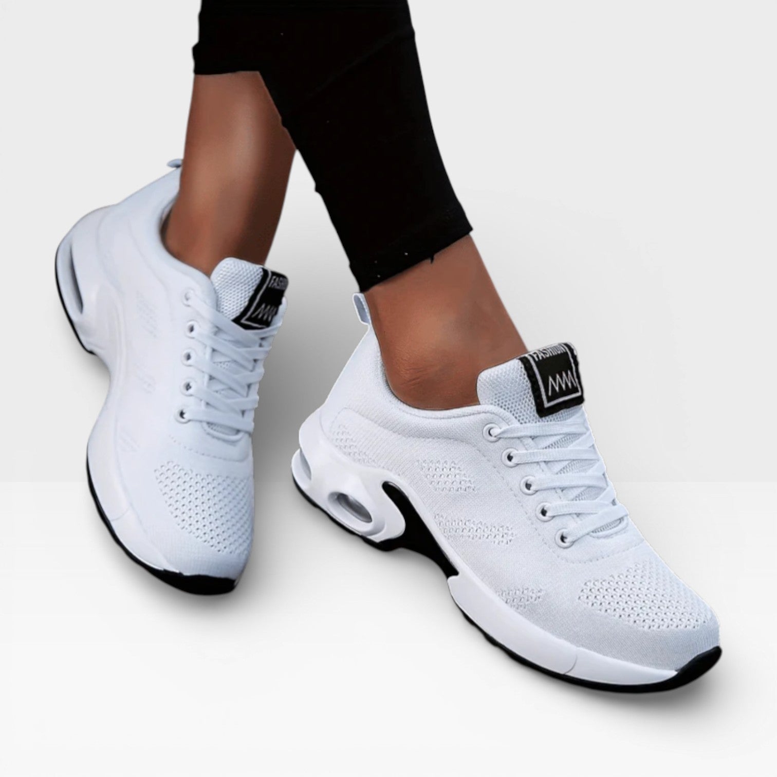 Breathable Mesh Trainers, Lace Up Cushioned Walking