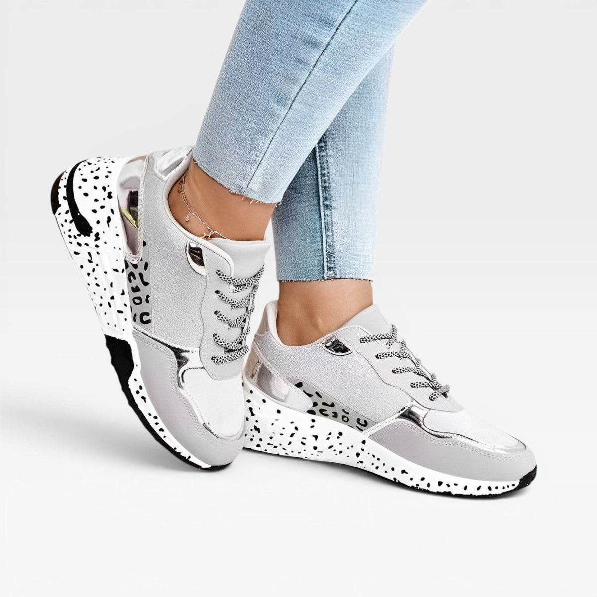 Chunky Platform Trainers, Cushioned Sneakers with Lift