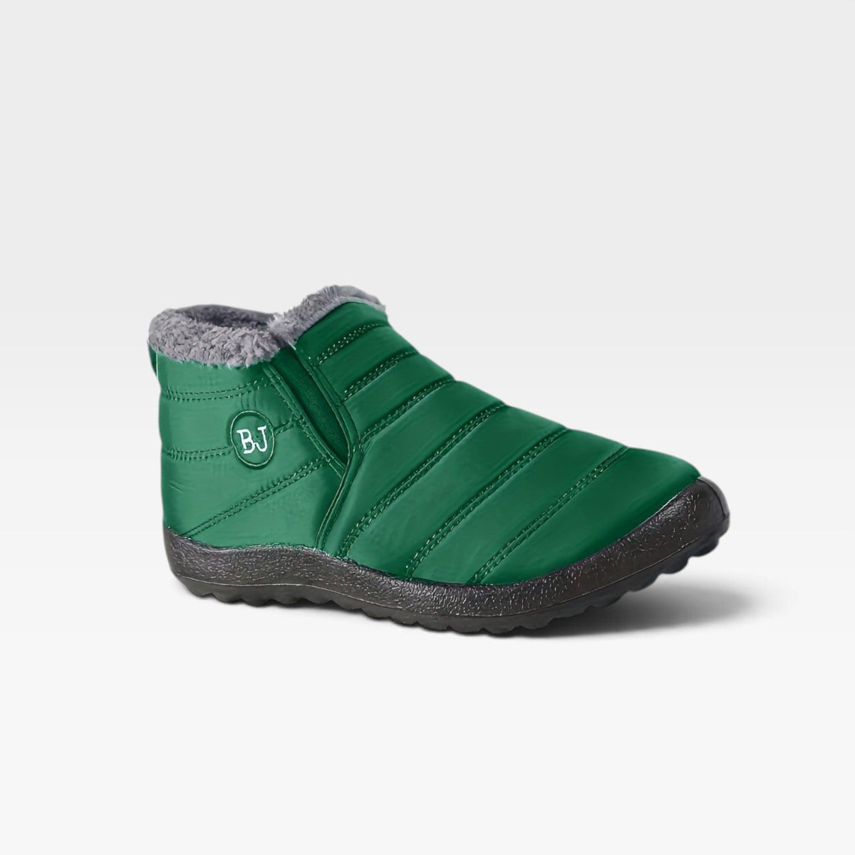 Quilted Fur Lined Snow Boots, Water Resistant Sole