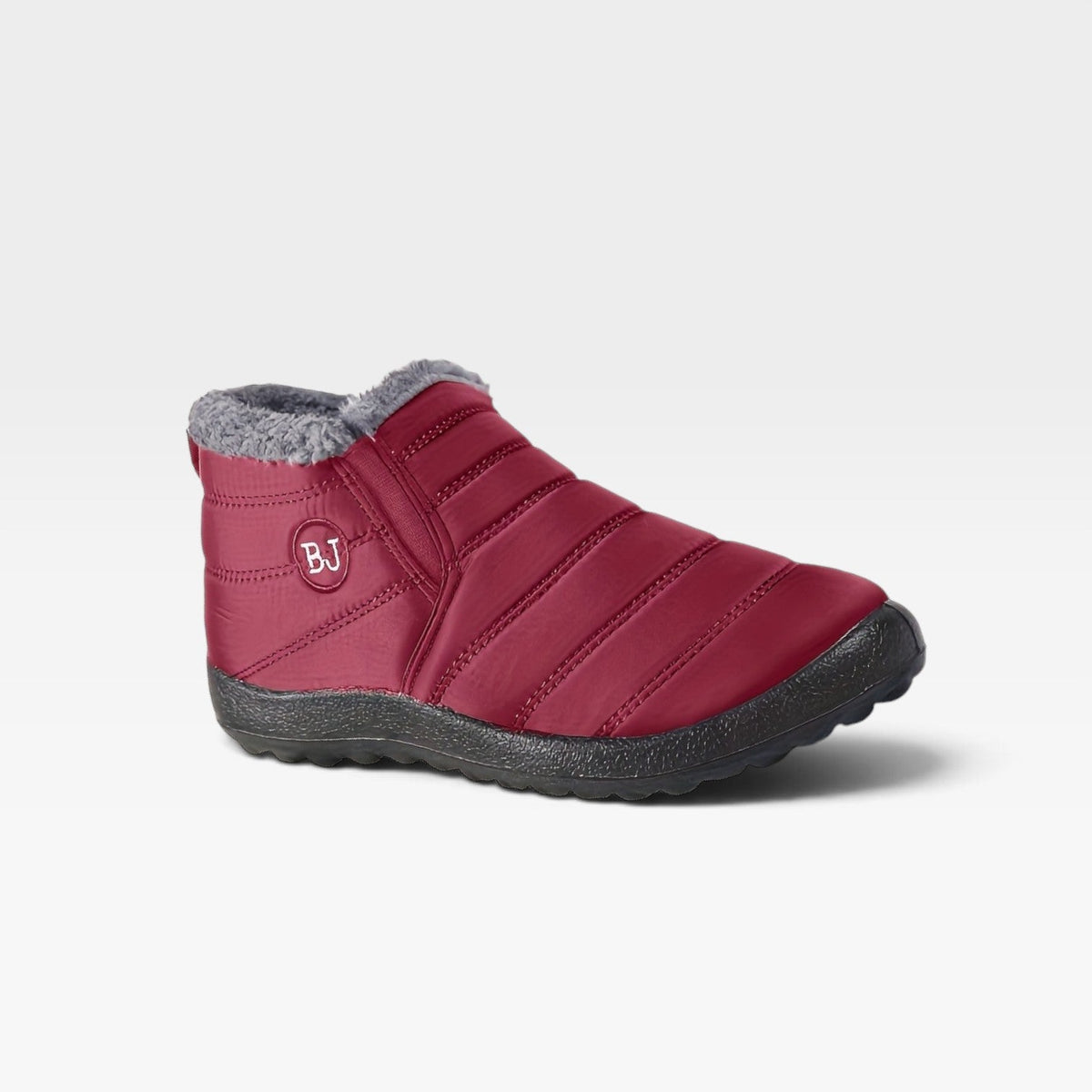 Quilted Fur Lined Snow Boots, Water Resistant Sole