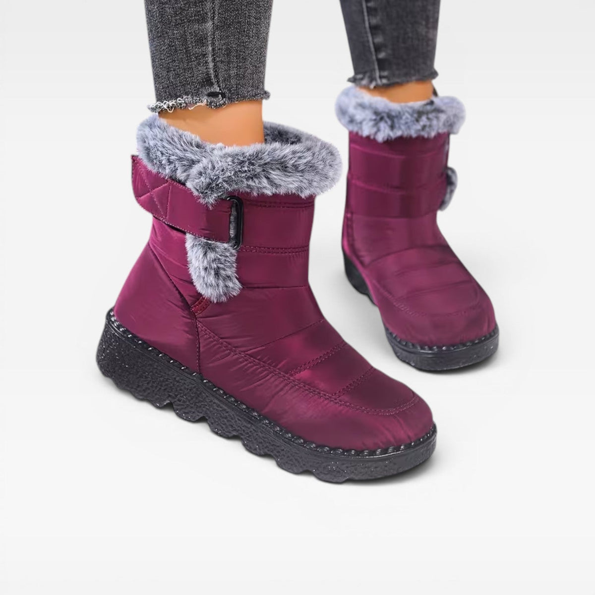 Quilted Snow Boots, Faux Fur Lined Lug Sole Winter Boot