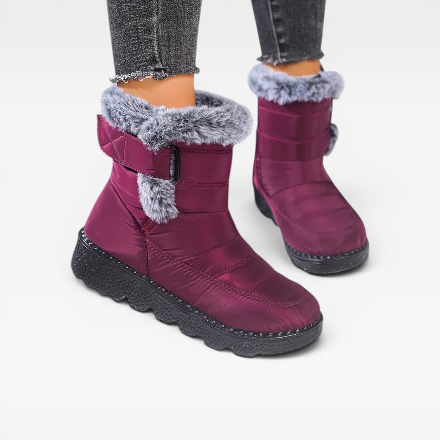 Quilted Snow Boots, Faux Fur Lined Lug Sole Winter Boot
