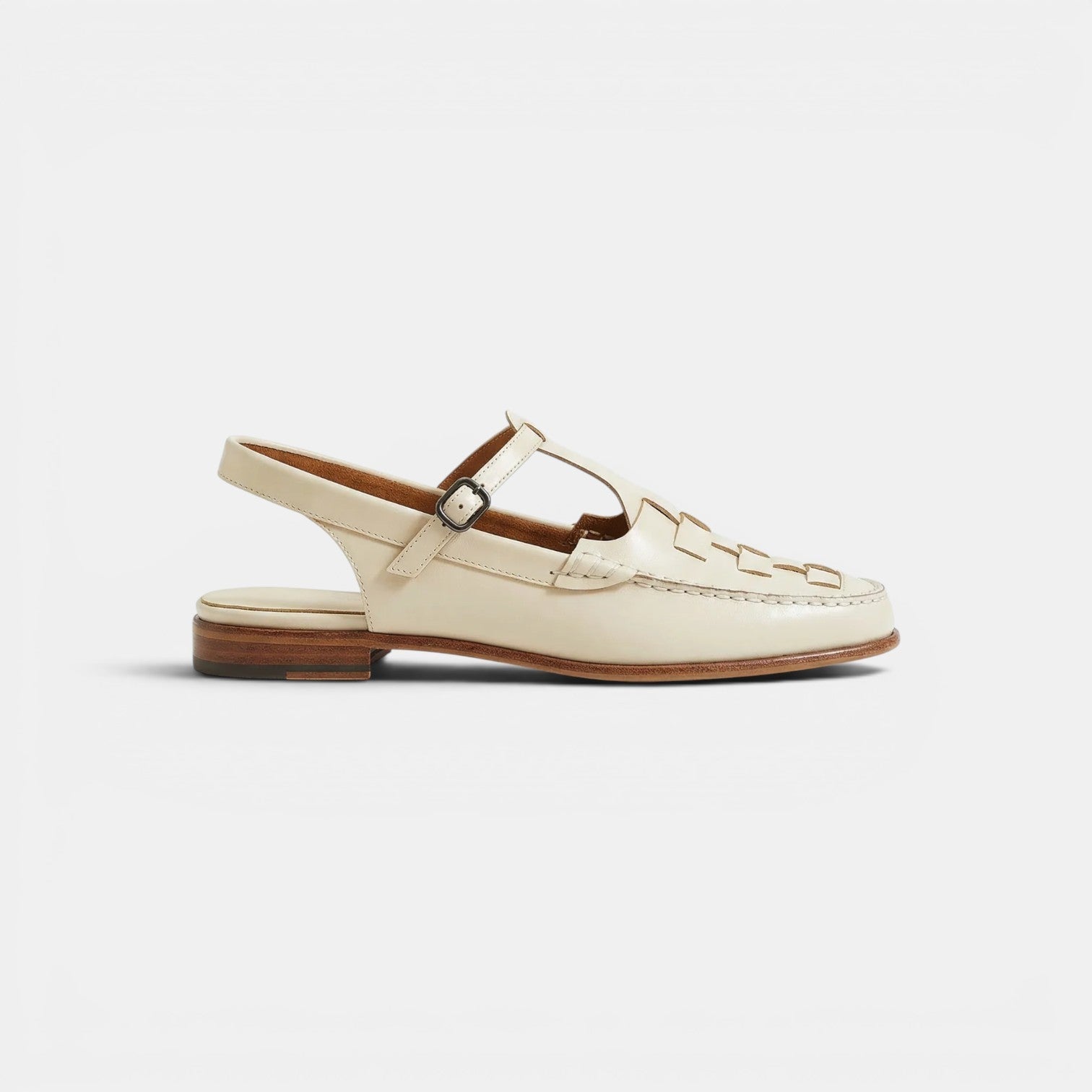 Leather Cross-Strap Sandals, Lightweight Summer Flats