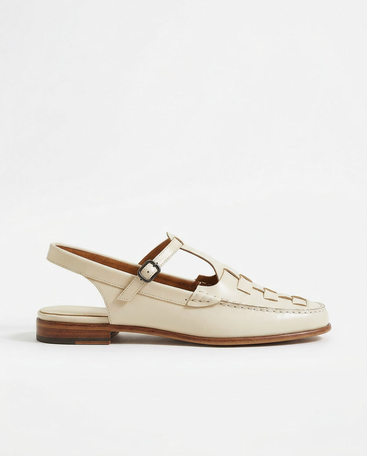 Leather Slingback Sandals, Flat Summer Strap Shoes