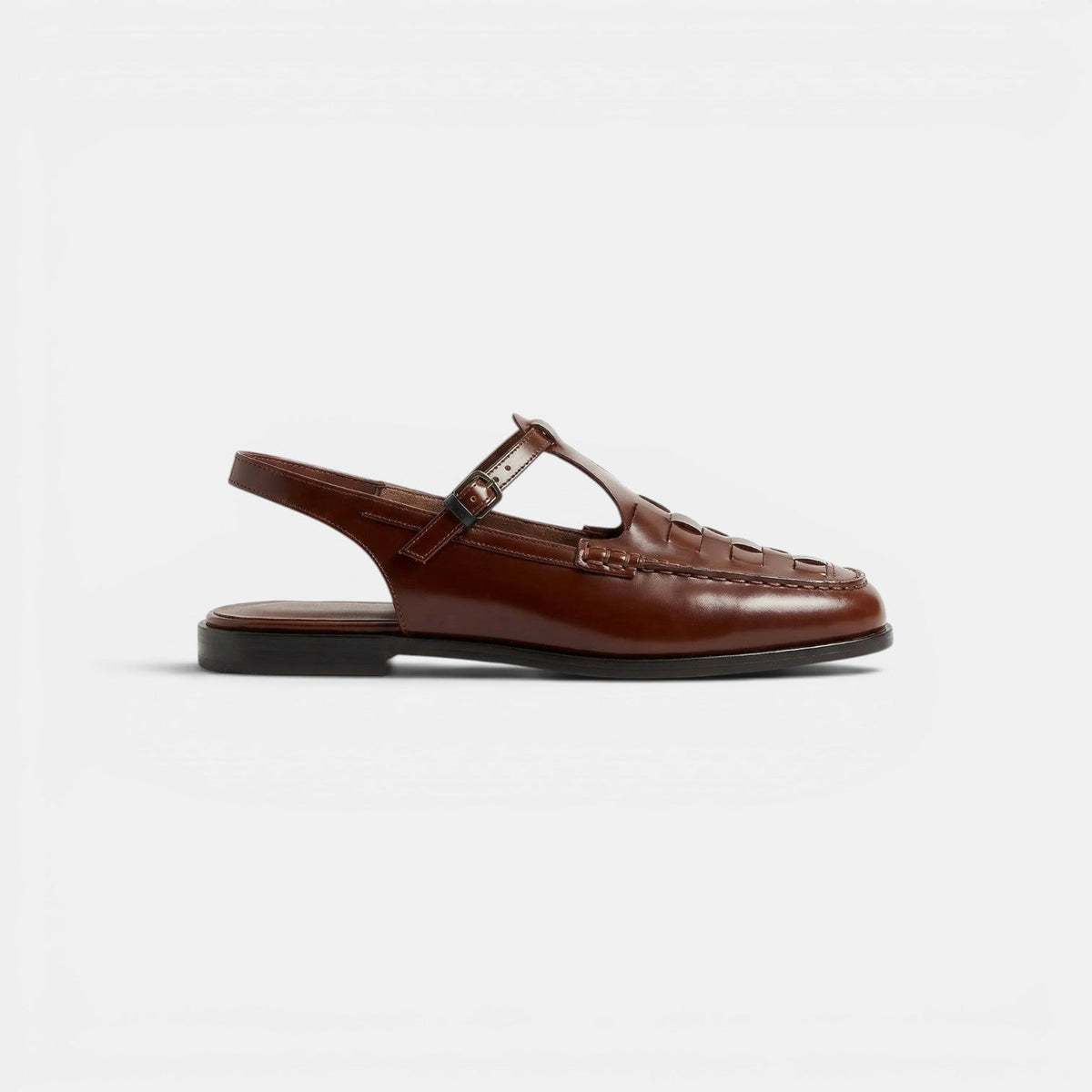 Leather Cross-Strap Sandals, Lightweight Summer Flats