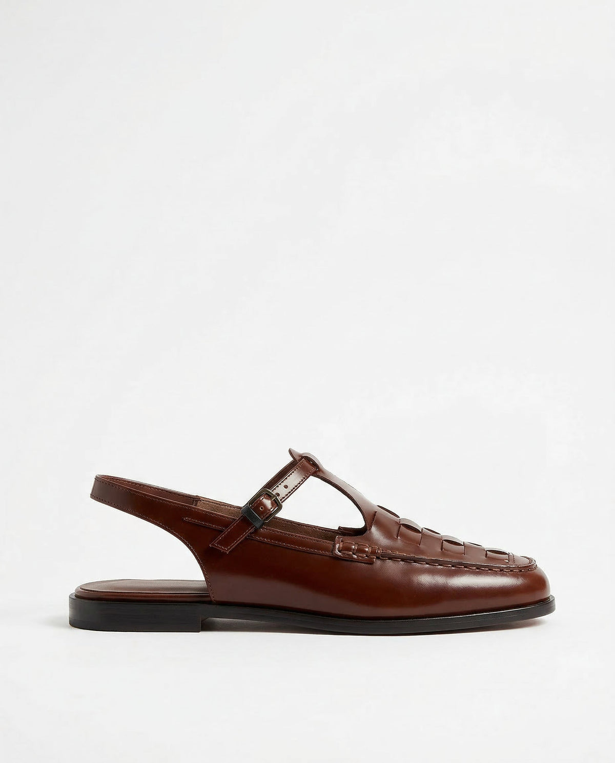 Leather Slingback Sandals, Flat Summer Strap Shoes
