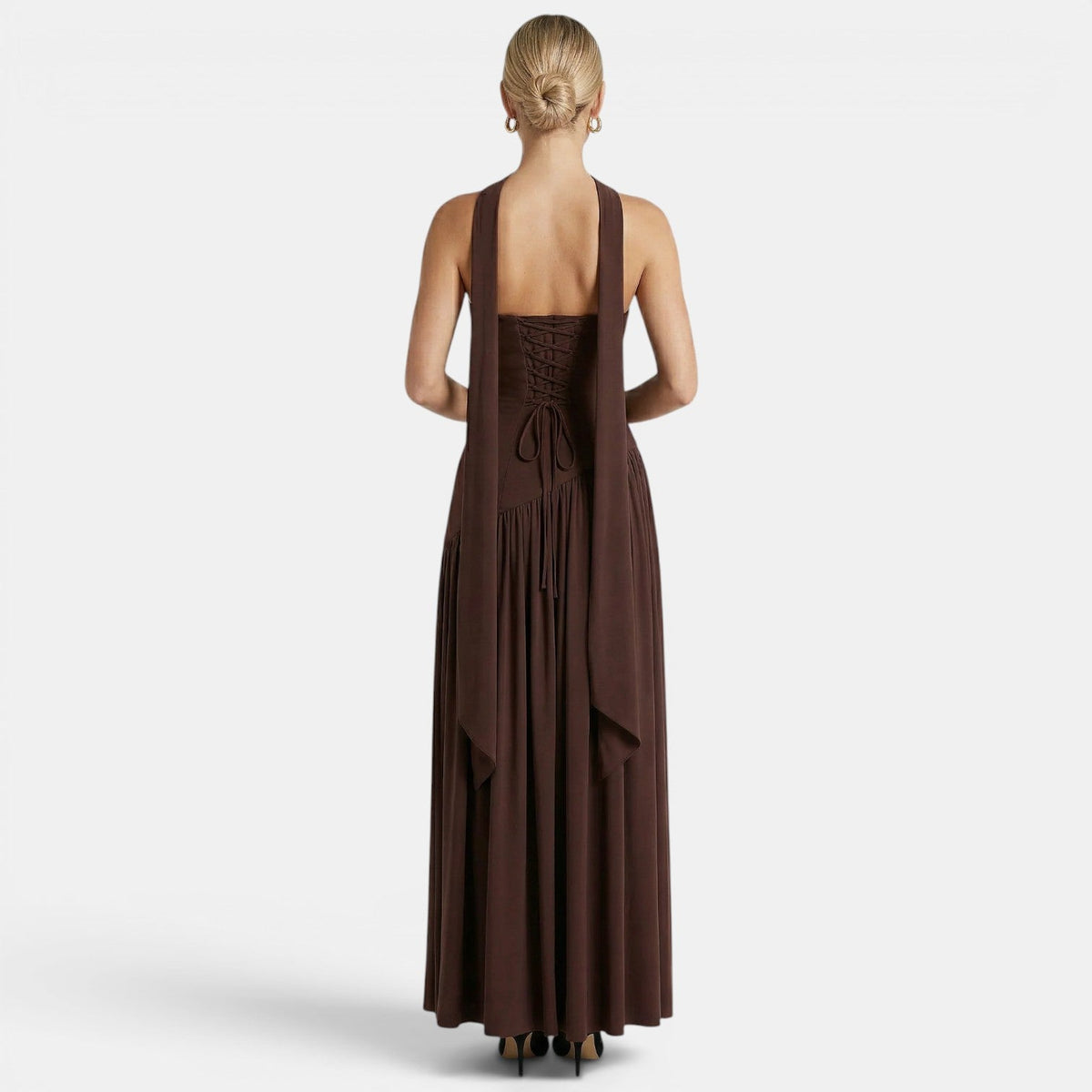 Strapless Maxi Dress, Flowing Lightweight Summer Gown