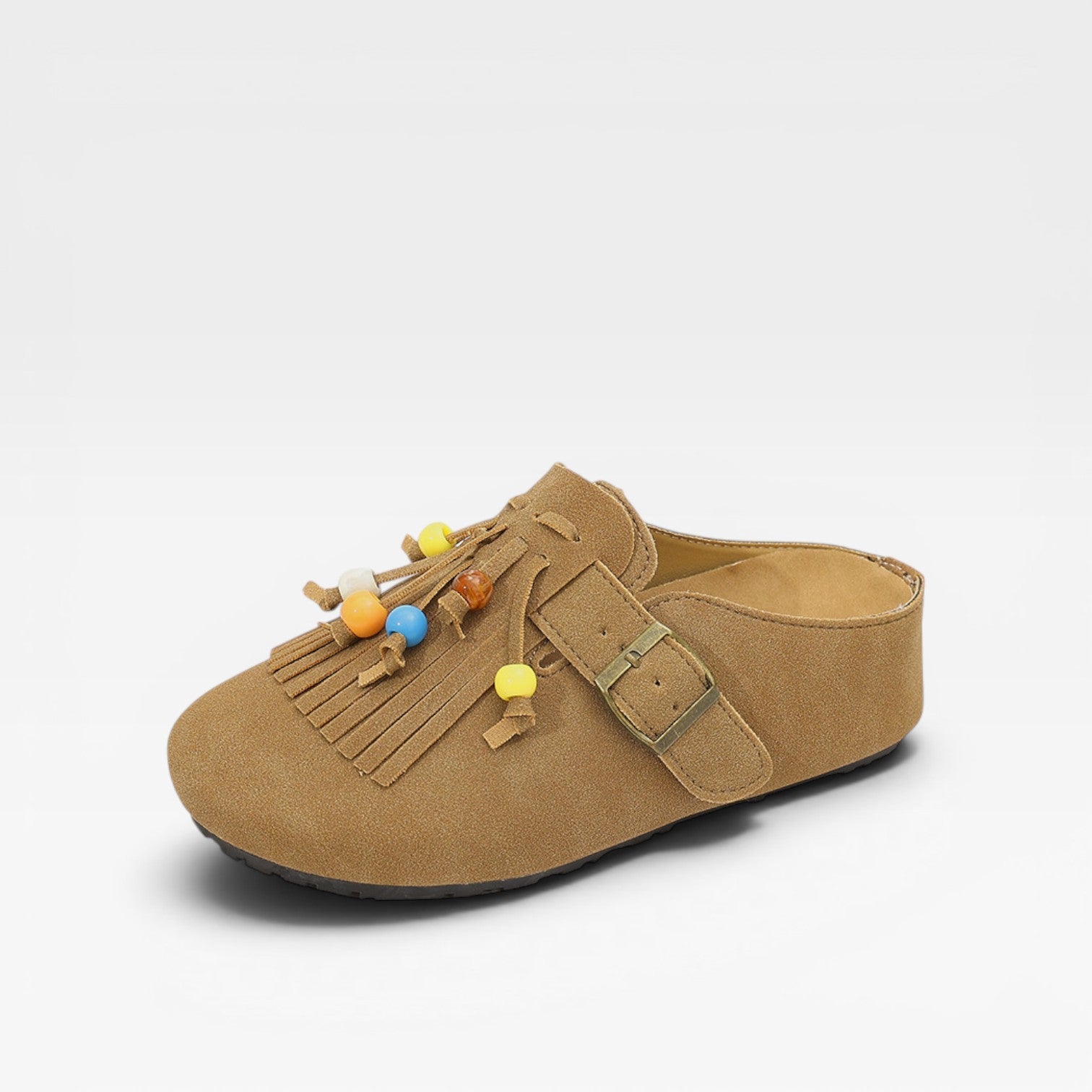 Fringe Suede Clogs, Slip On Boho Mules with Soft Lining