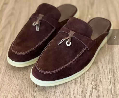 Suede Slip On Mules, Backless Flat Everyday Slide Shoes