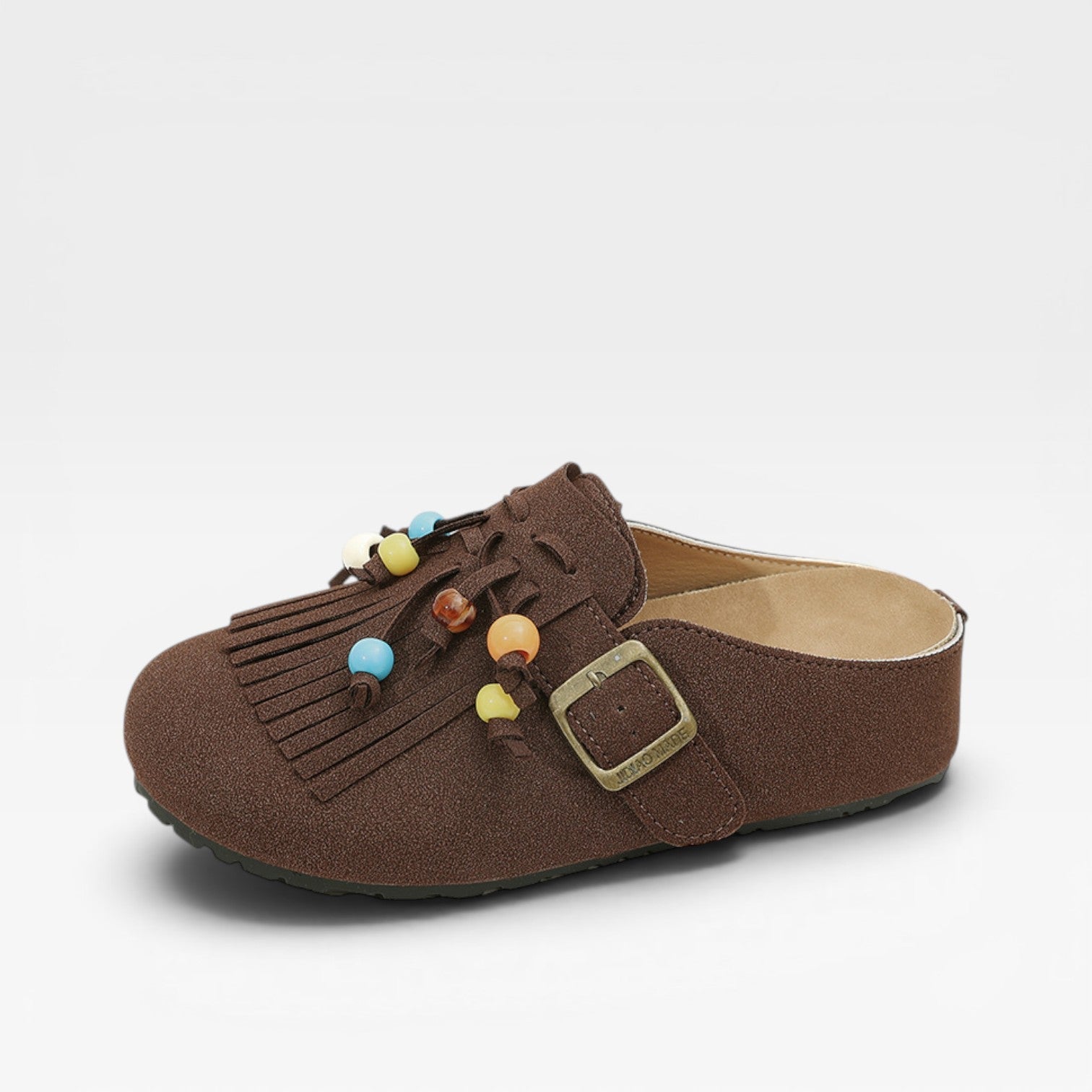 Fringe Suede Clogs, Slip On Boho Mules with Soft Lining