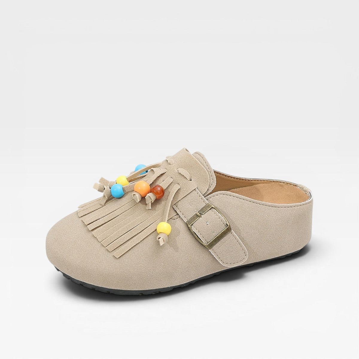 Fringe Suede Clogs, Slip On Boho Mules with Soft Lining