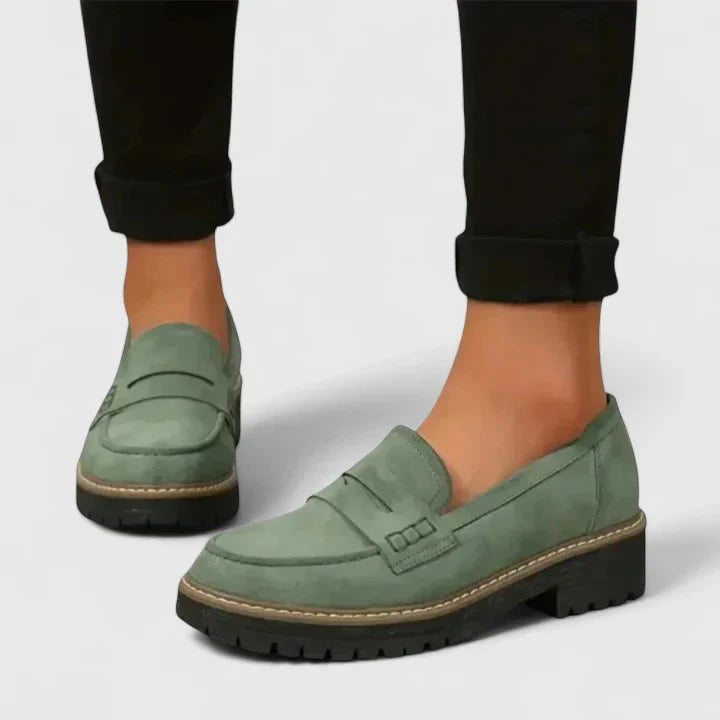 Suede Look Loafers, Flexible Slip-On Walking Shoes