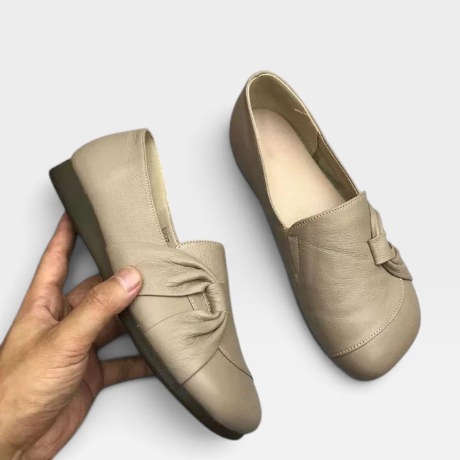 Leather Comfort Loafers, Cushioned Slip On Wedge Sole