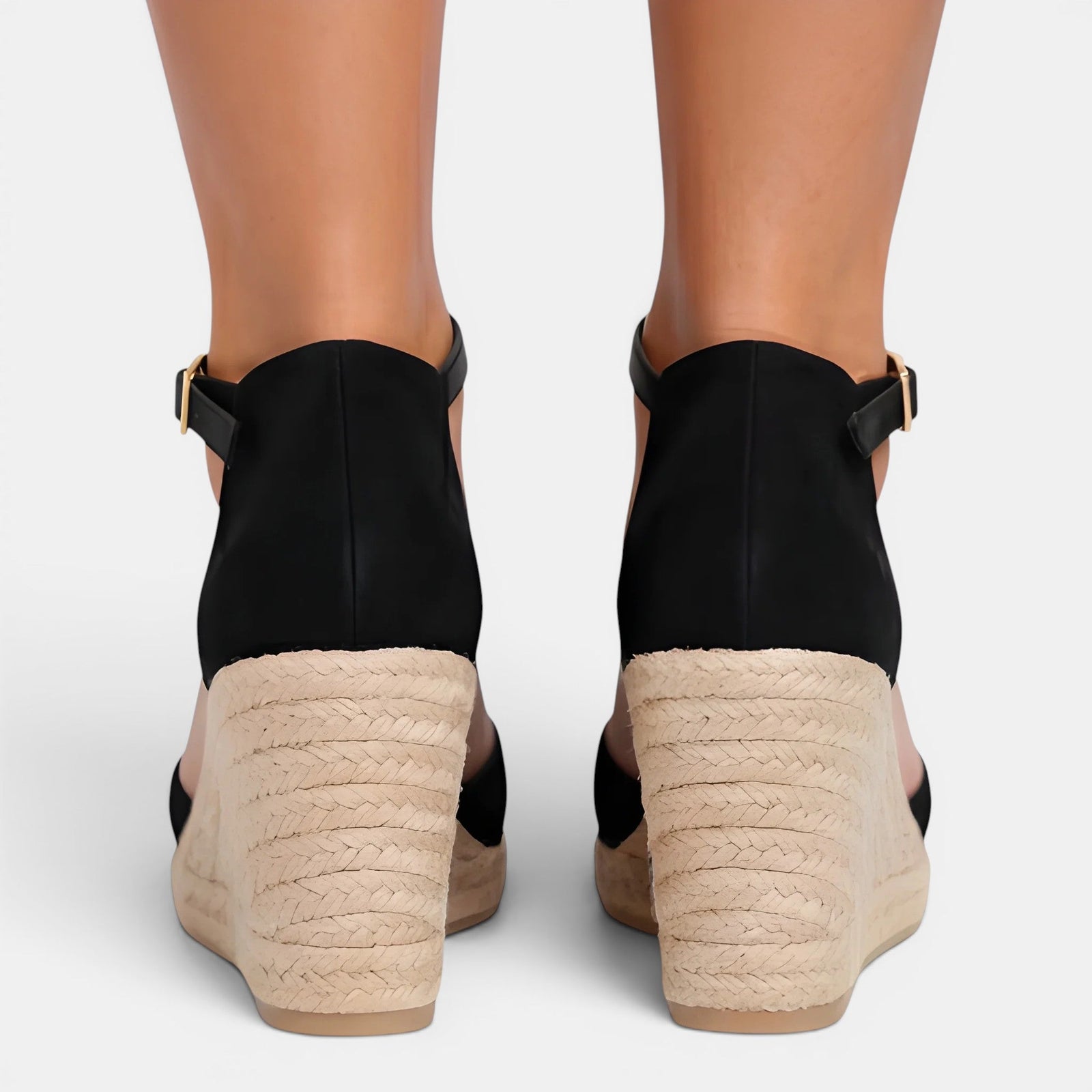 Closed Toe Wedge Sandals, Adjustable Ankle Strap Heel