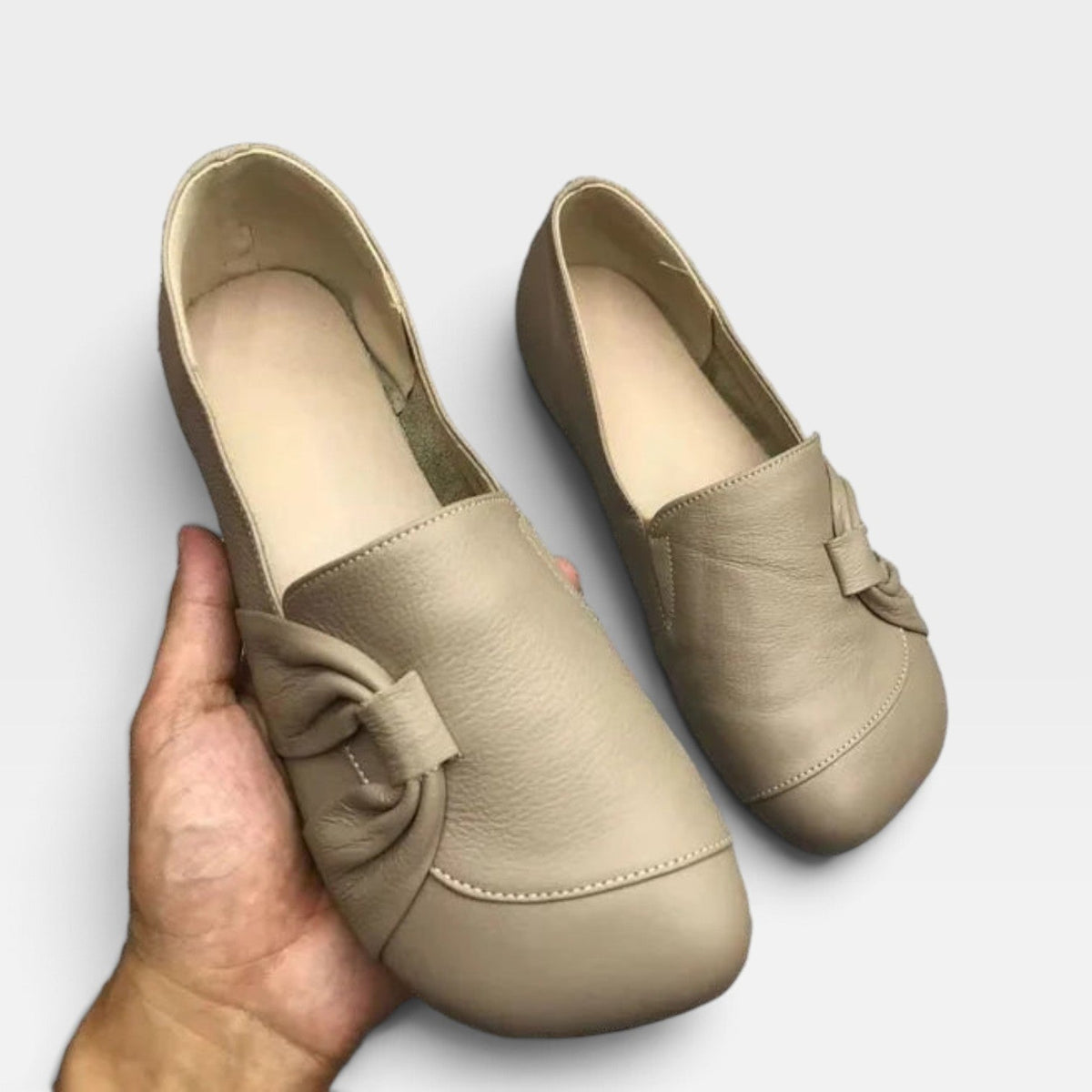 Leather Comfort Loafers, Cushioned Slip On Wedge Sole