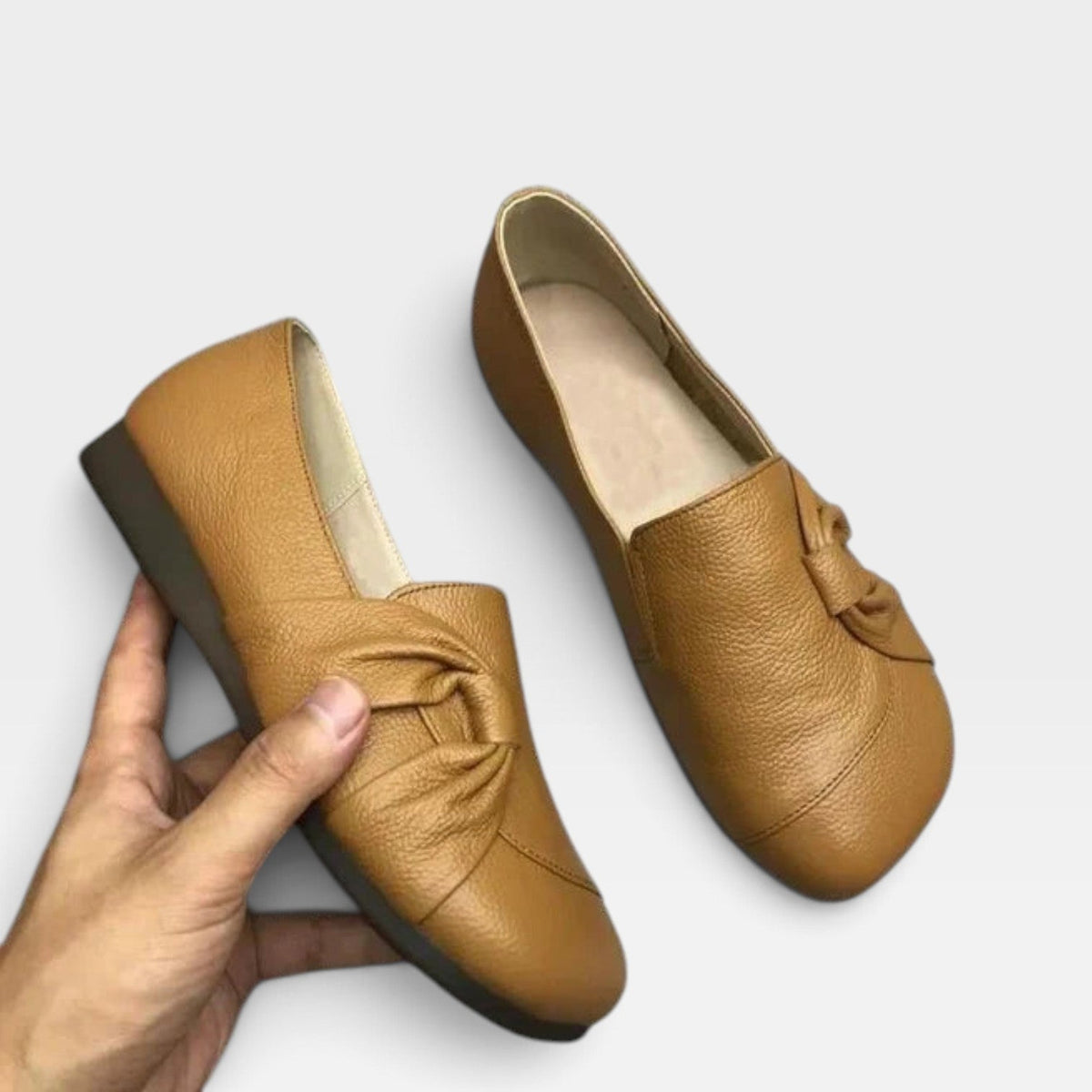 Leather Comfort Loafers, Cushioned Slip On Wedge Sole