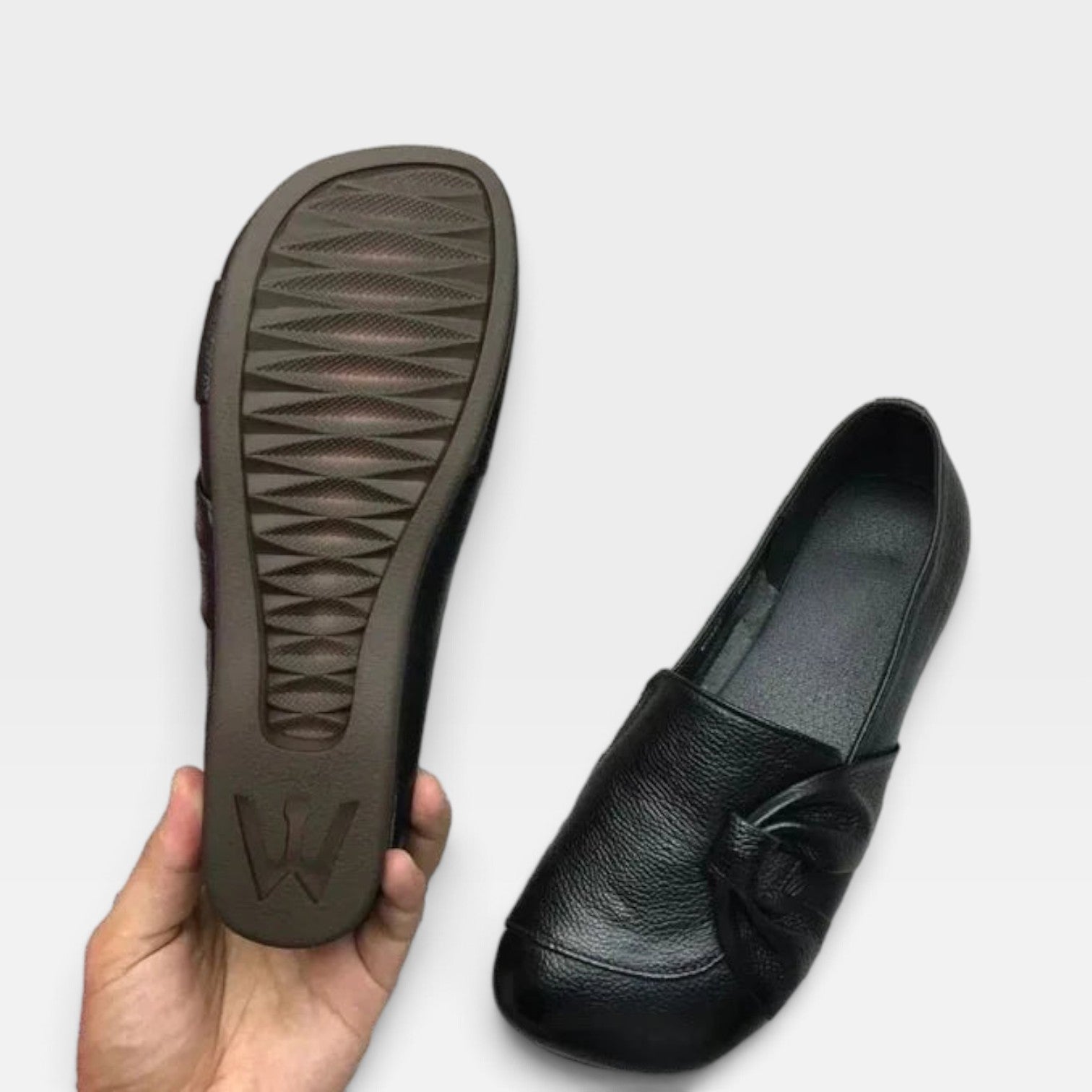 Leather Comfort Loafers, Cushioned Slip On Wedge Sole