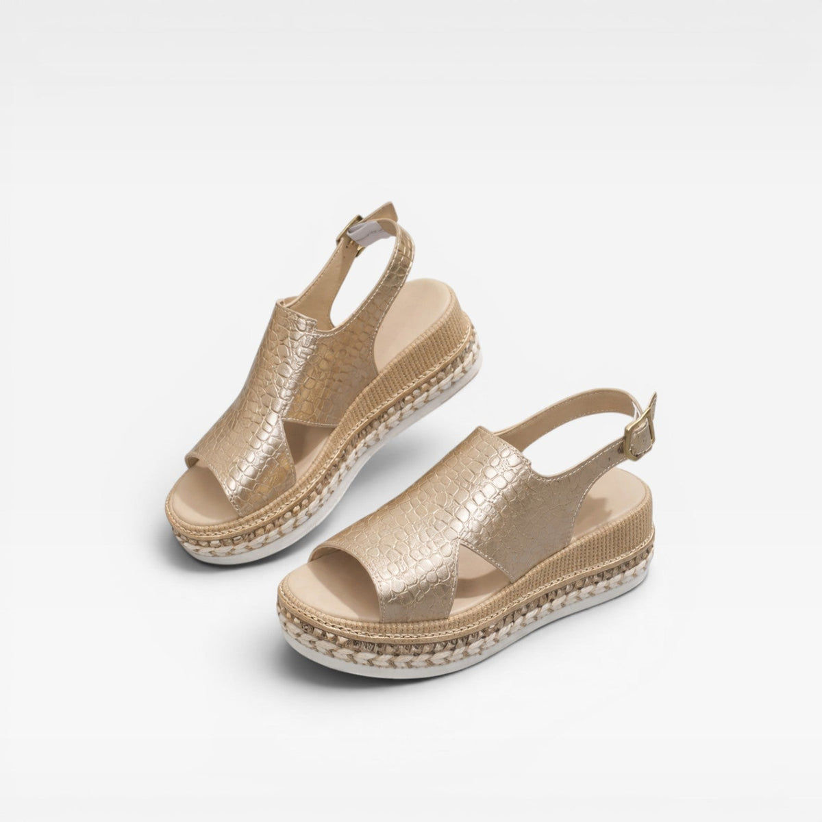 Espadrille Wedge Sandals, Slingback Woven Jute Platform