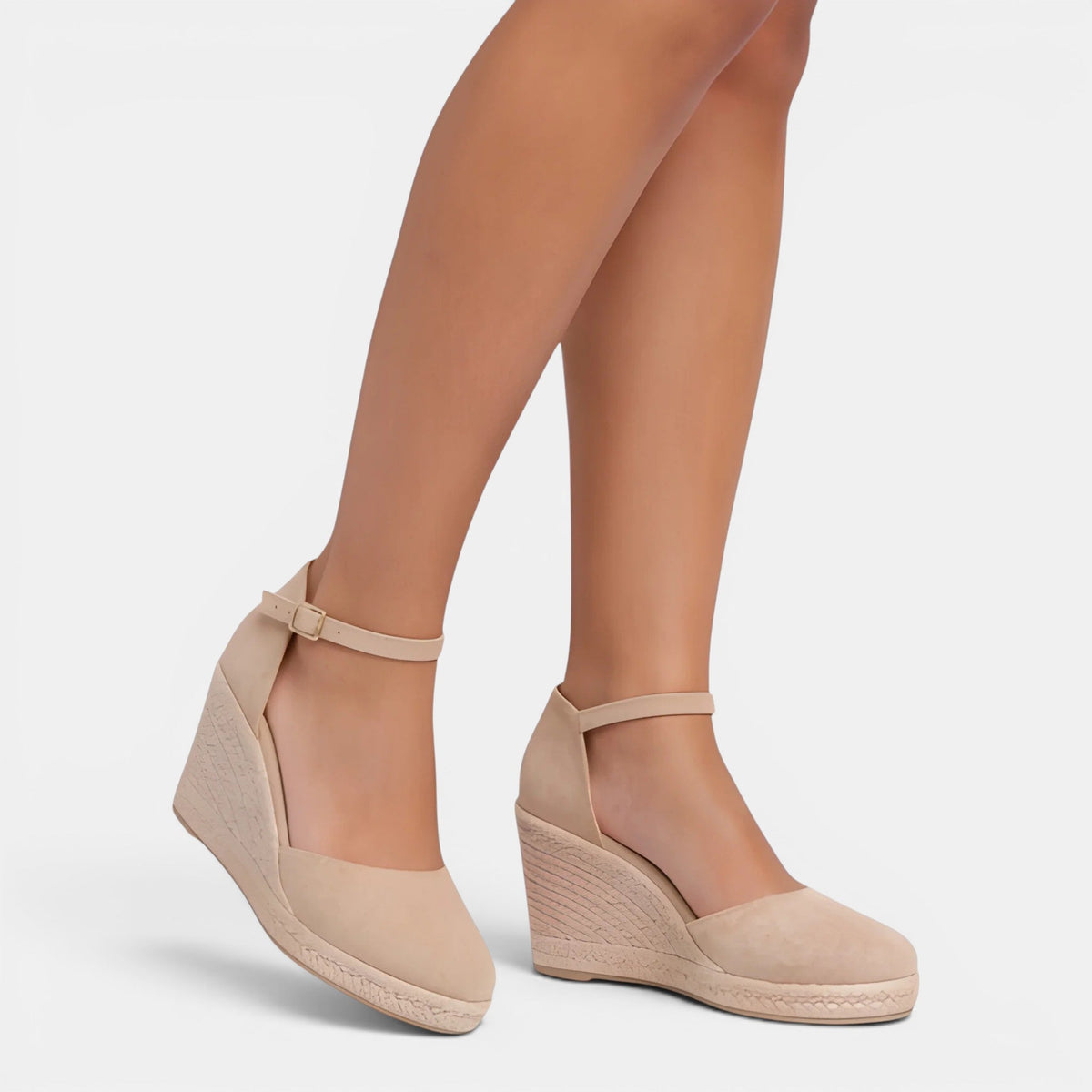 Closed Toe Wedge Sandals, Adjustable Ankle Strap Heel