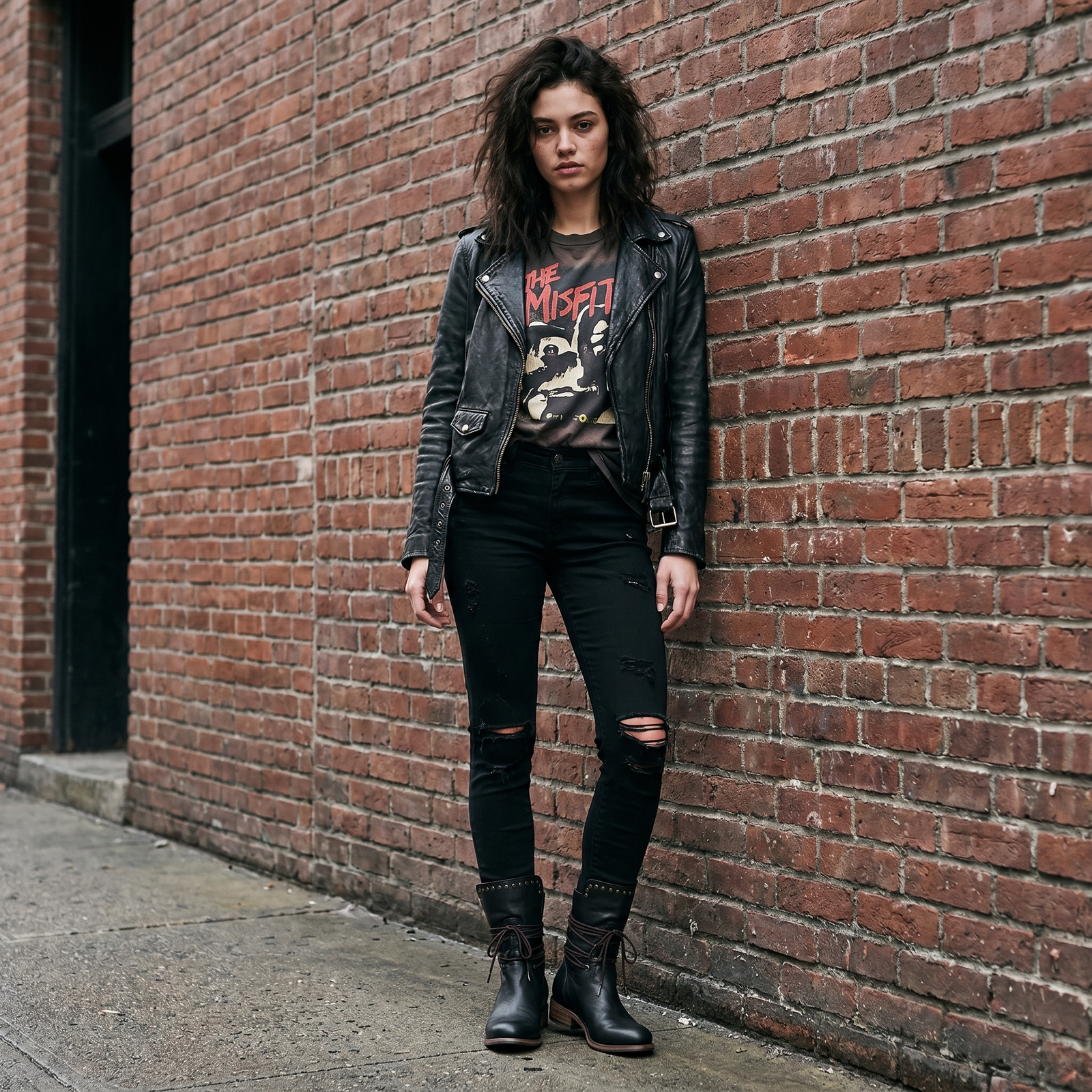 Studded Lace-Up Mid Calf Boots, Low Block Heel Leather